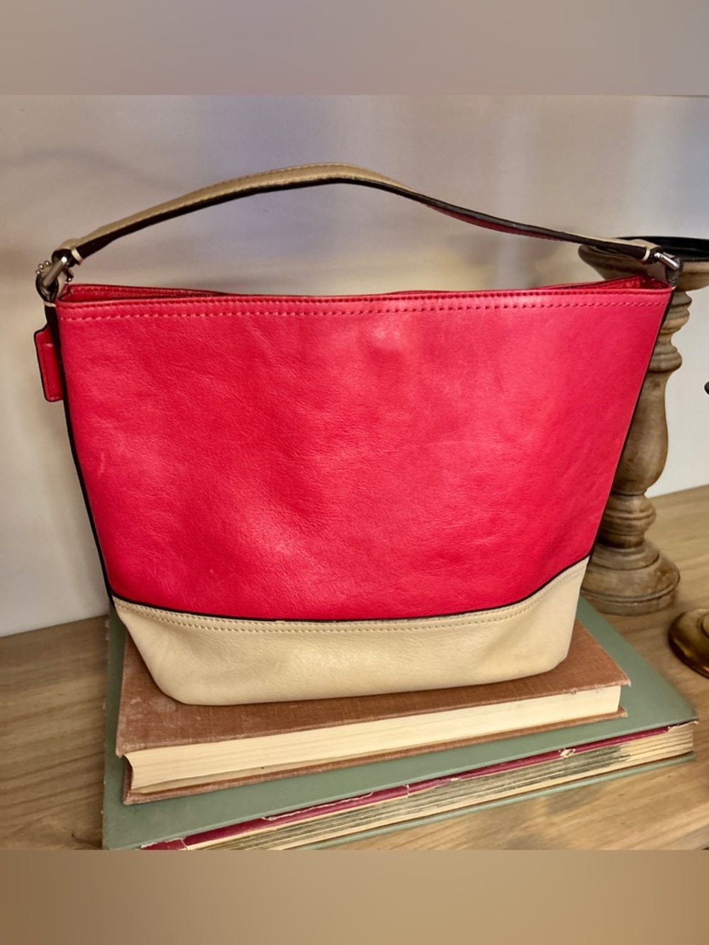 Coach Leather Hobo Bag - Pink & Tan - Picture 4 of 8